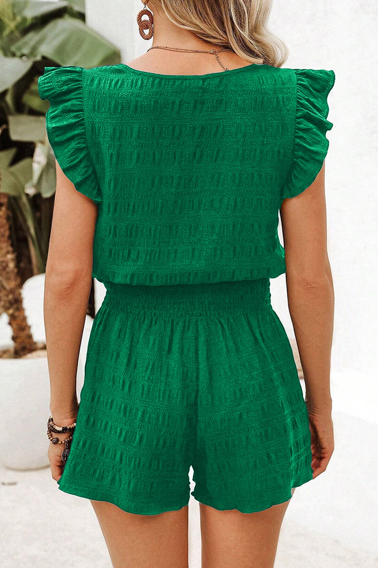 Square Neck Top and High Waist Shorts Set Women S–XL
