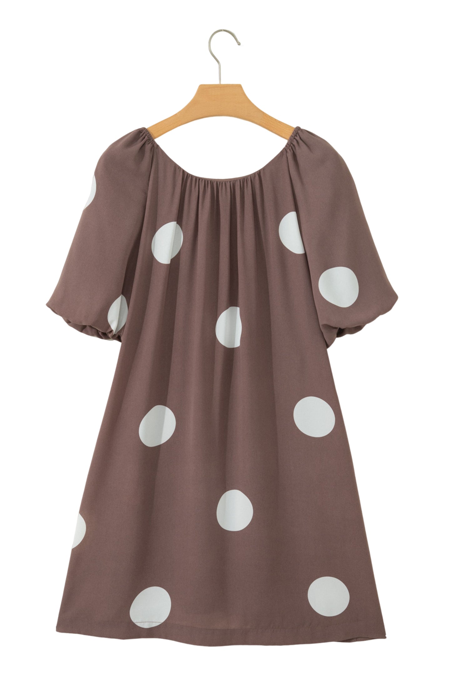 Brown Polka Dot Mini Dress Women S–XL