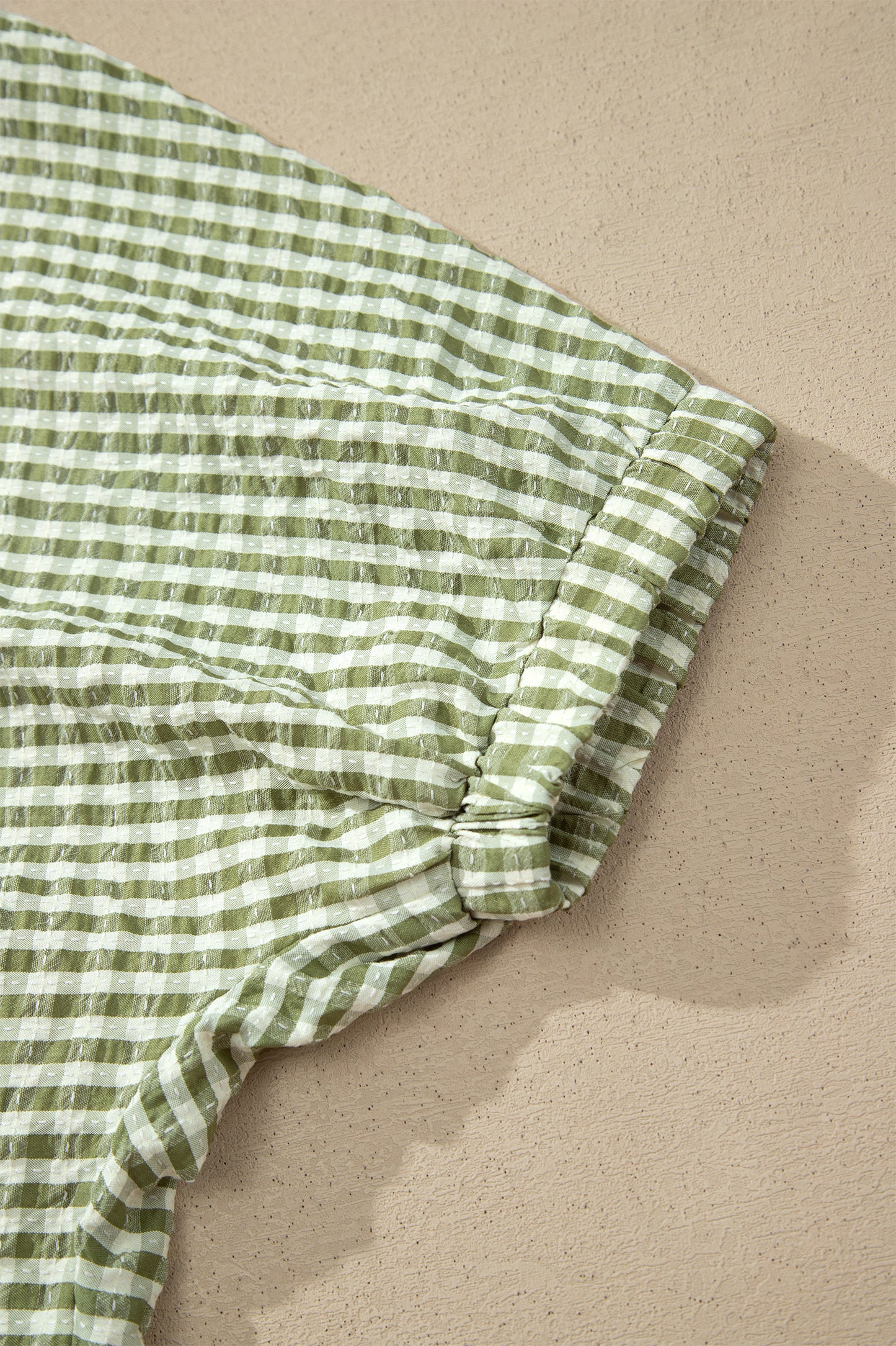 Plaid Short Sleeve Colorblock Blouse Women S–XL