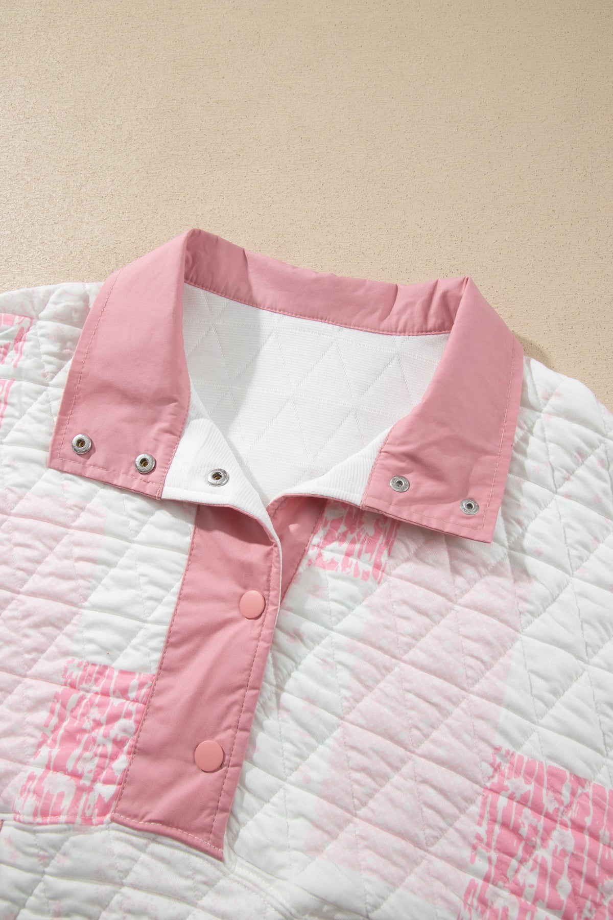 Women's Floral Quilted Button Pullover Sweatshirt S to XL
