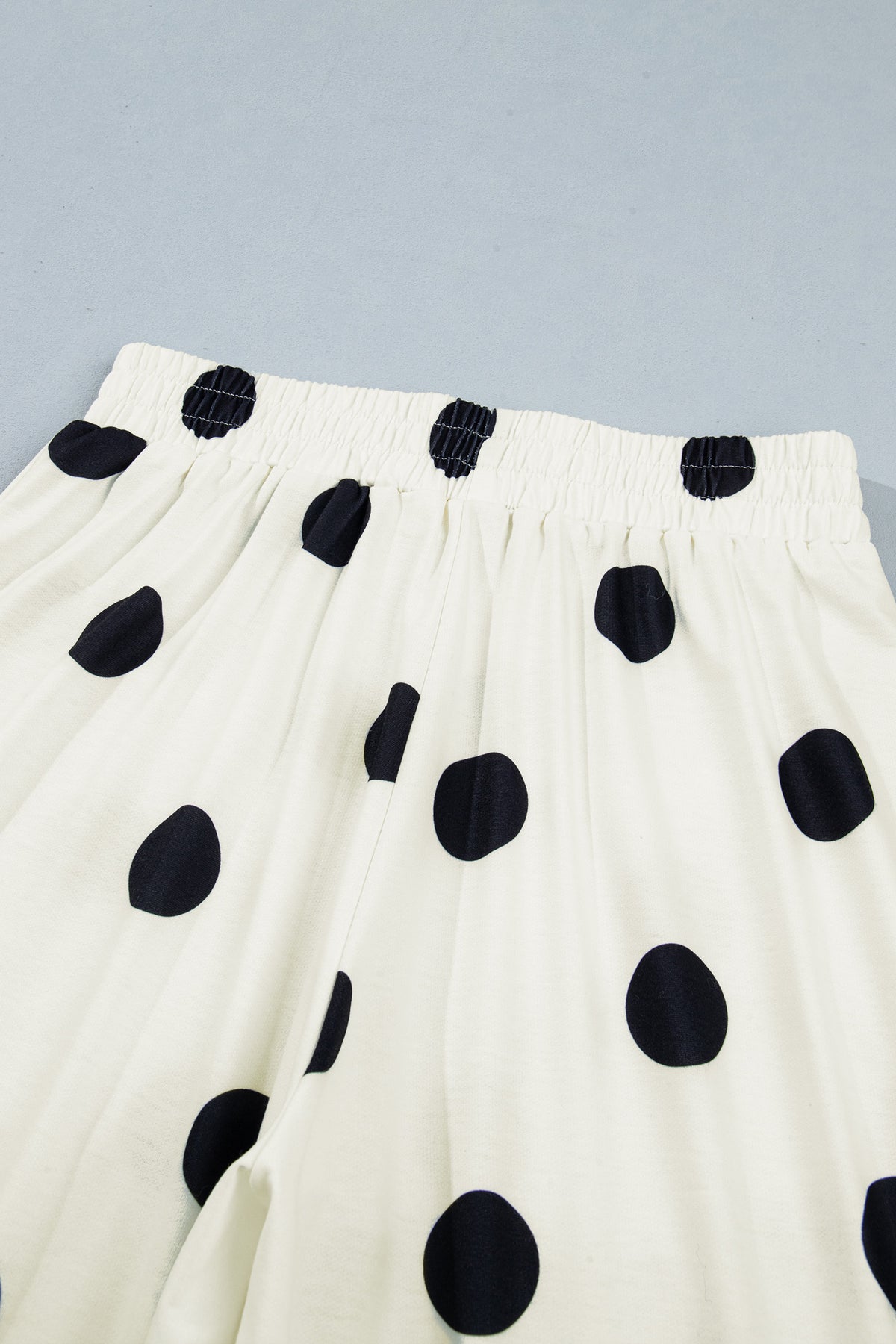 Women's Polka Dot Wide Leg Elastic Waist Pants S to XL