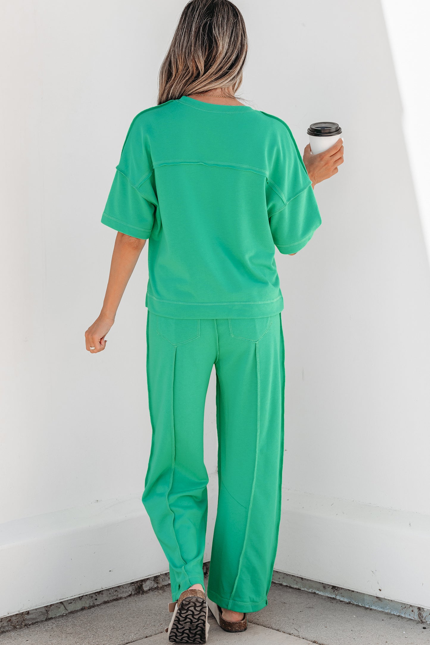 Drop Shoulder Boxy Tee & Barrel Pants Two-Piece Set | S–XL | 5 Colours