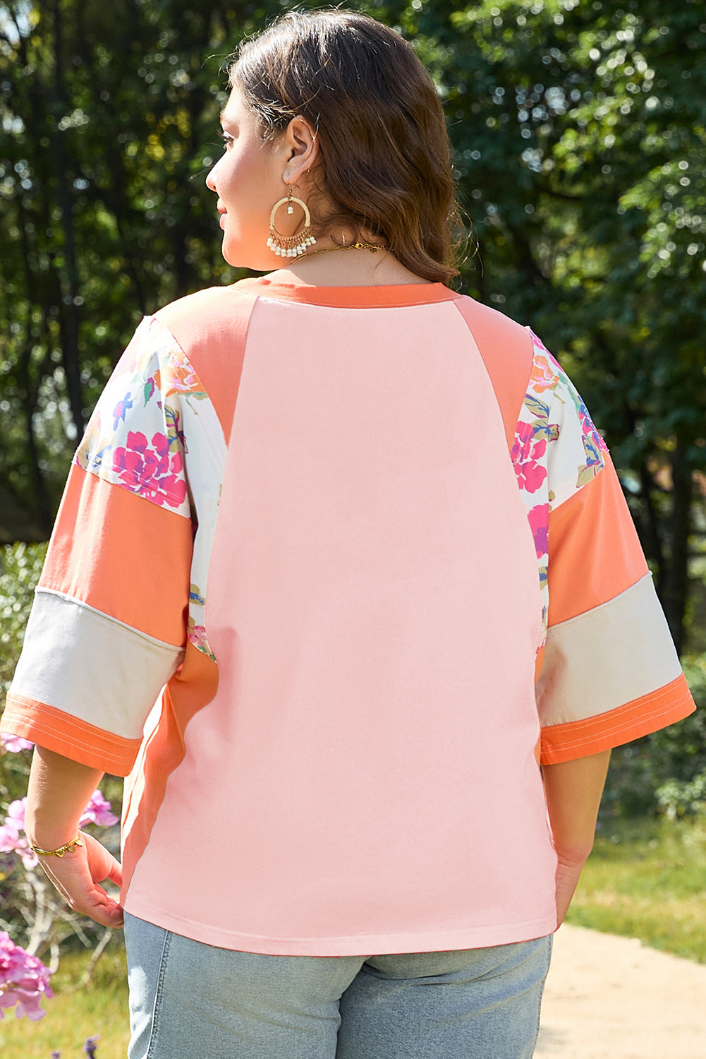 Plus Size Orange Floral Top Women 1X–4X