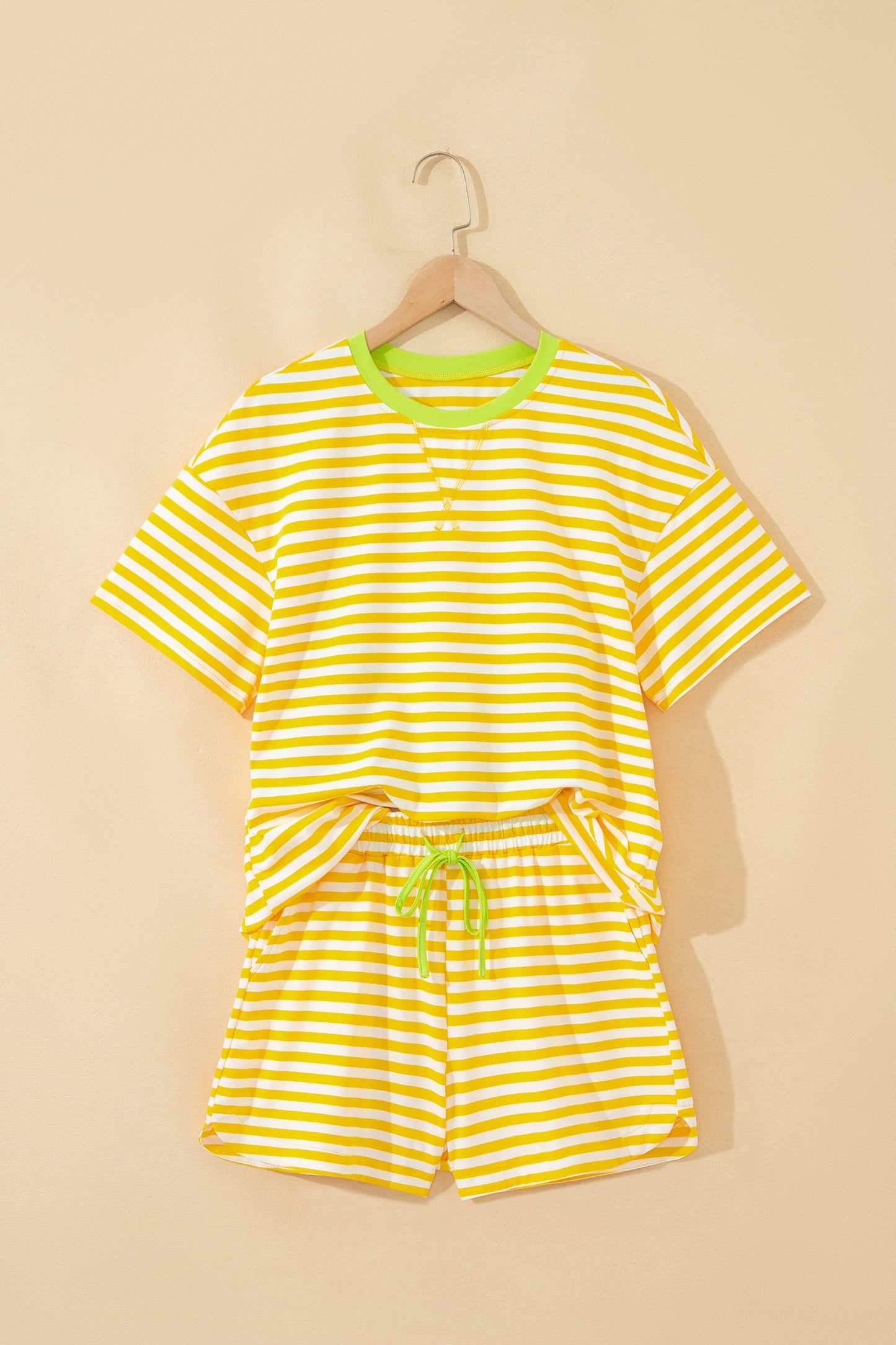 Striped Matching Set Tee & Shorts Women S–XL
