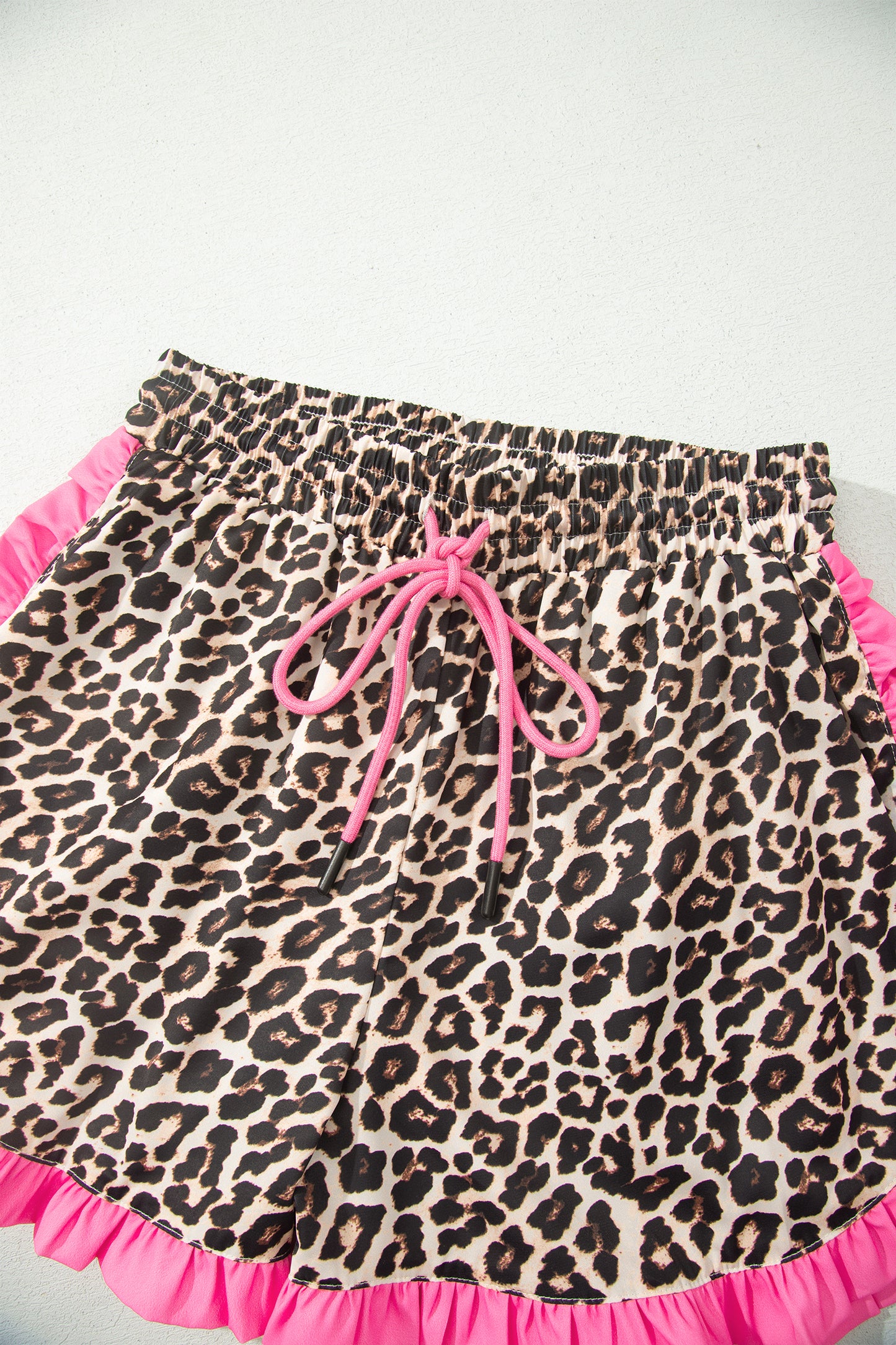 Ruffle Trim Shorts Women Polka Dot Stripe Leopard S–XL