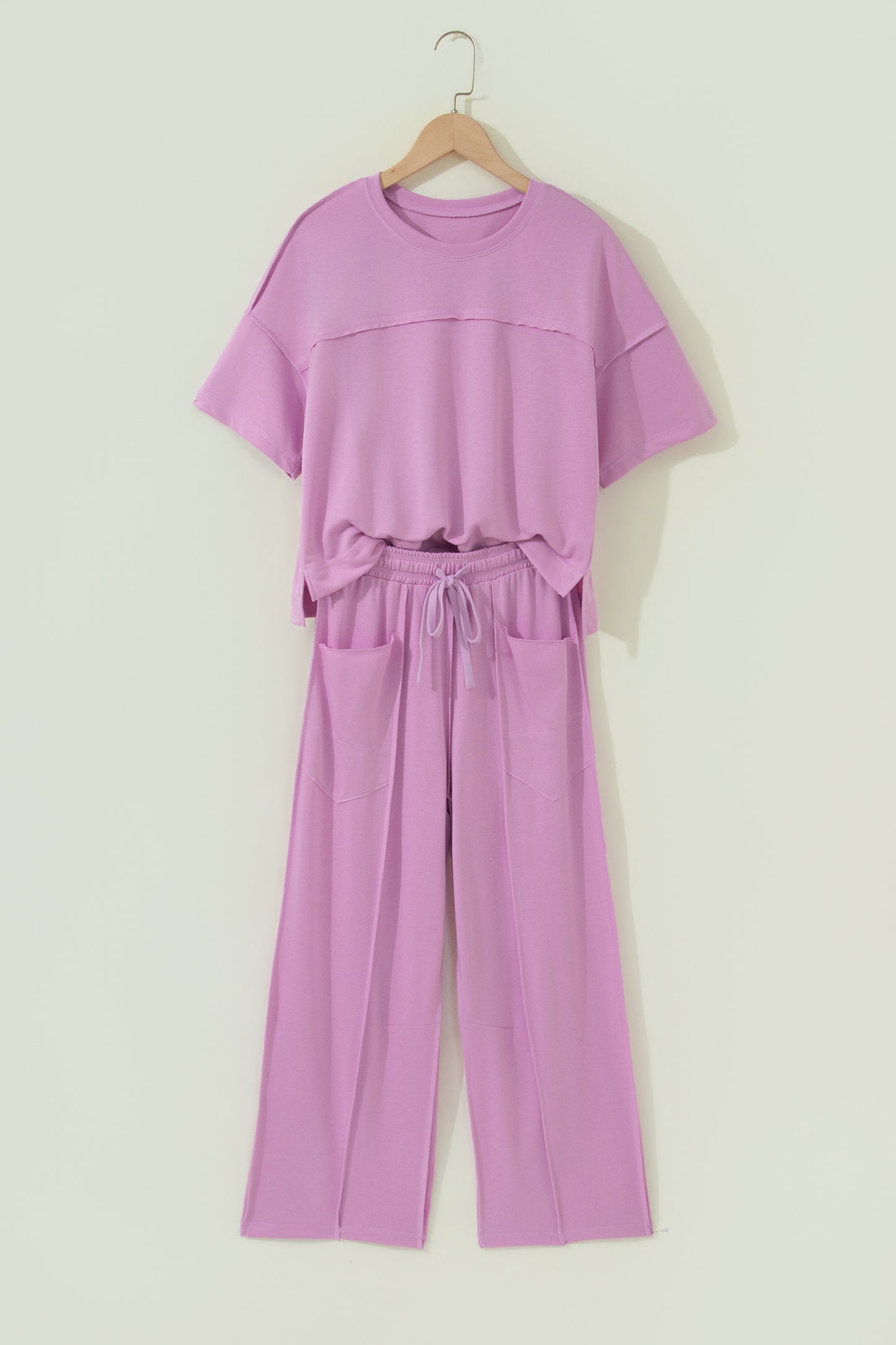 Drop Shoulder Boxy Tee & Barrel Pants Two-Piece Set | S–XL | 5 Colours