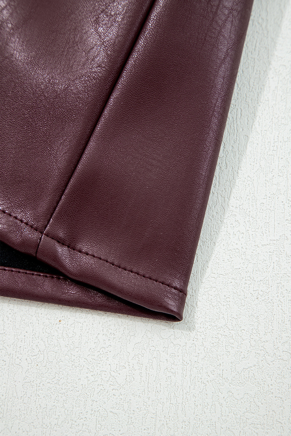 Vegan Leather Sleeveless Mini Dress in Wild Ginger