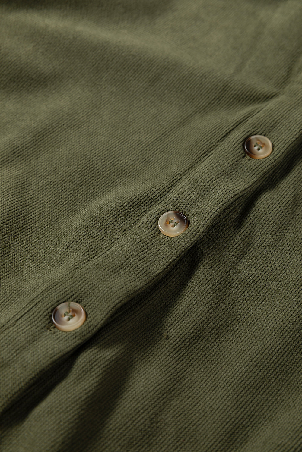 Corduroy Half Button Collared Mini Dress in Vineyard Green