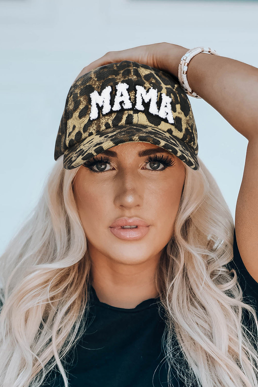 MAMA Embroidered Leopard Print Baseball Cap | One Size