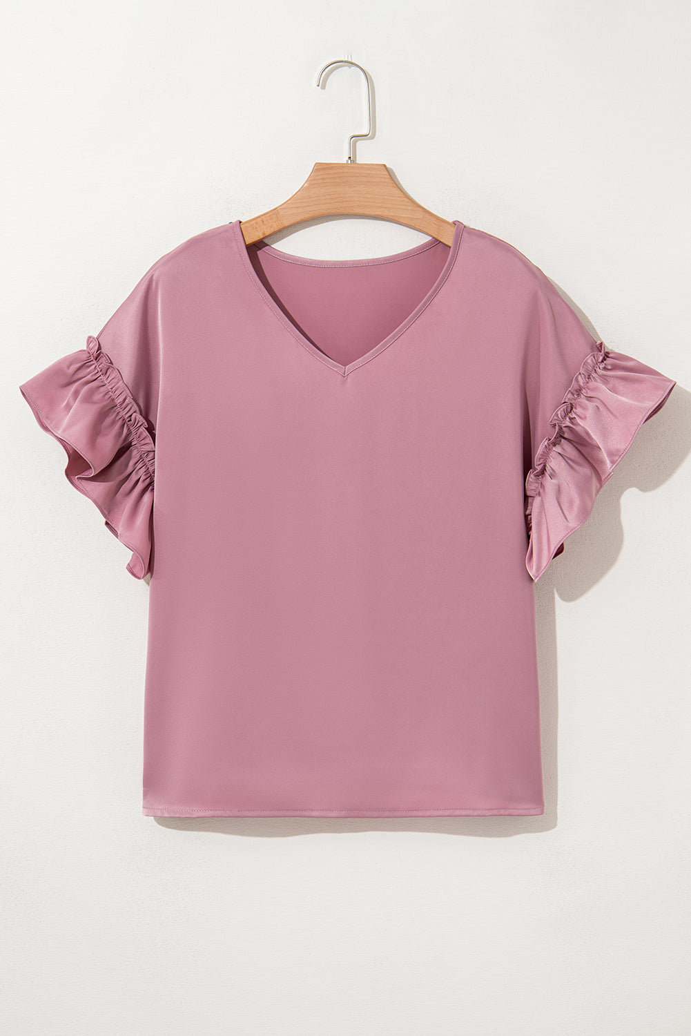 Pink Ruffle Sleeve Top Women S–XL