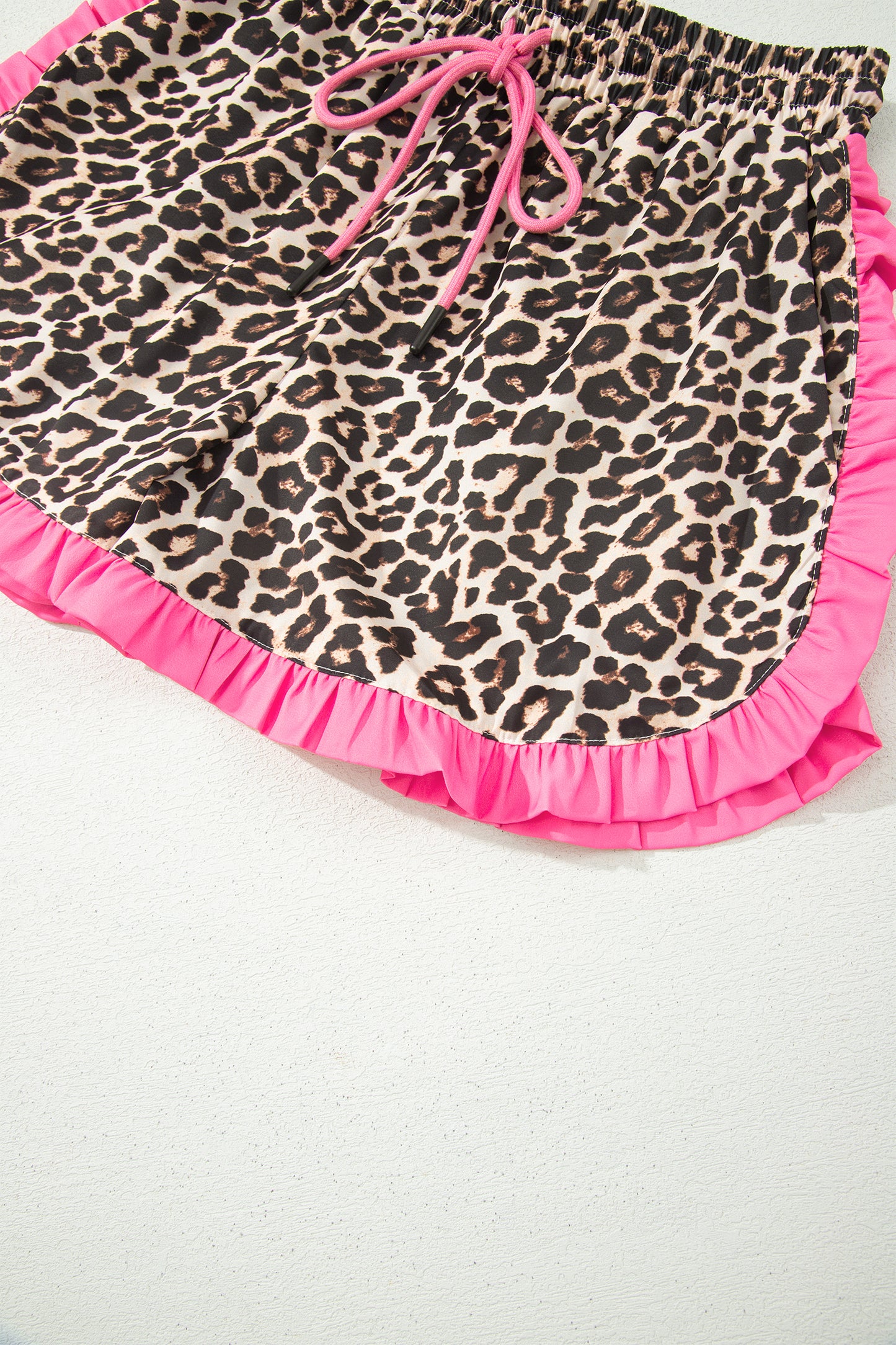 Ruffle Trim Shorts Women Polka Dot Stripe Leopard S–XL