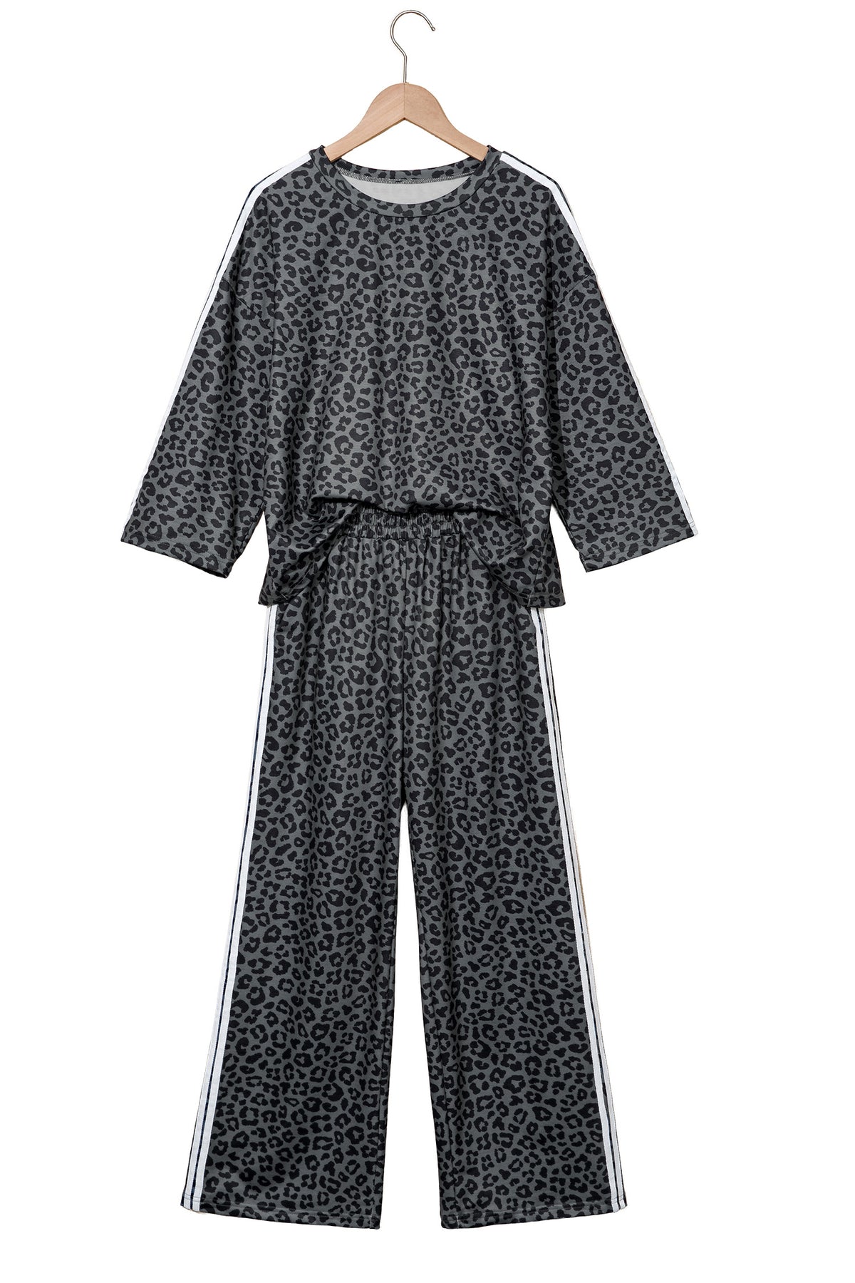 Women's Leopard Print Varsity Two Piece Set S to XL