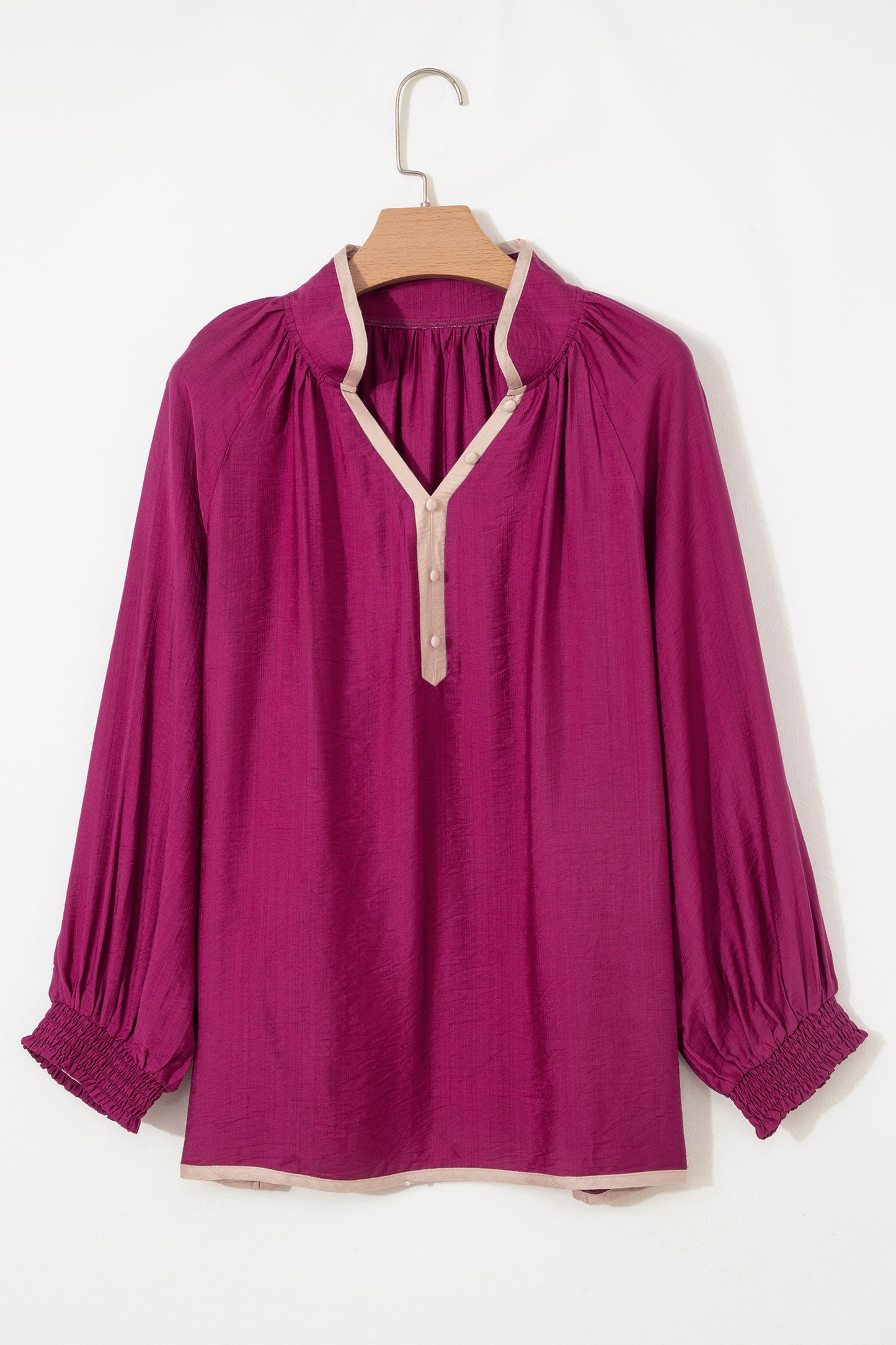 Womens Plus Size Maroon V Neck Blouse 1X–4X