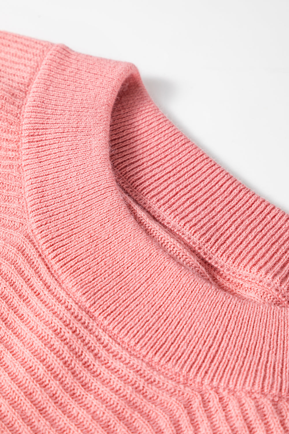 Ribbed Knit Poncho Style Sweater | Plus Size | Light Pink | 1X–4X