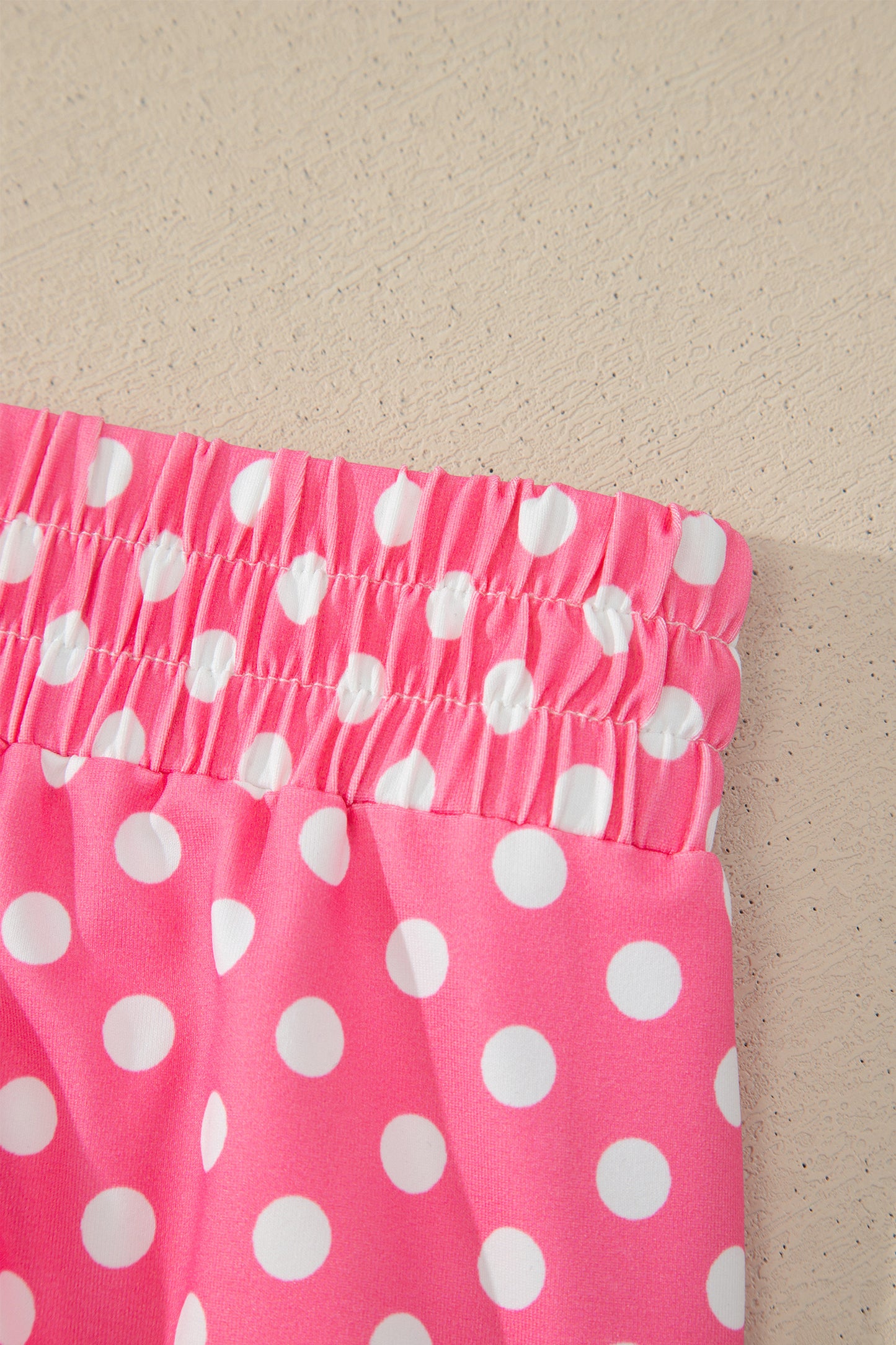 Pink Polka Dot Halter Tank and Wide Leg Pants Set Women S–XL