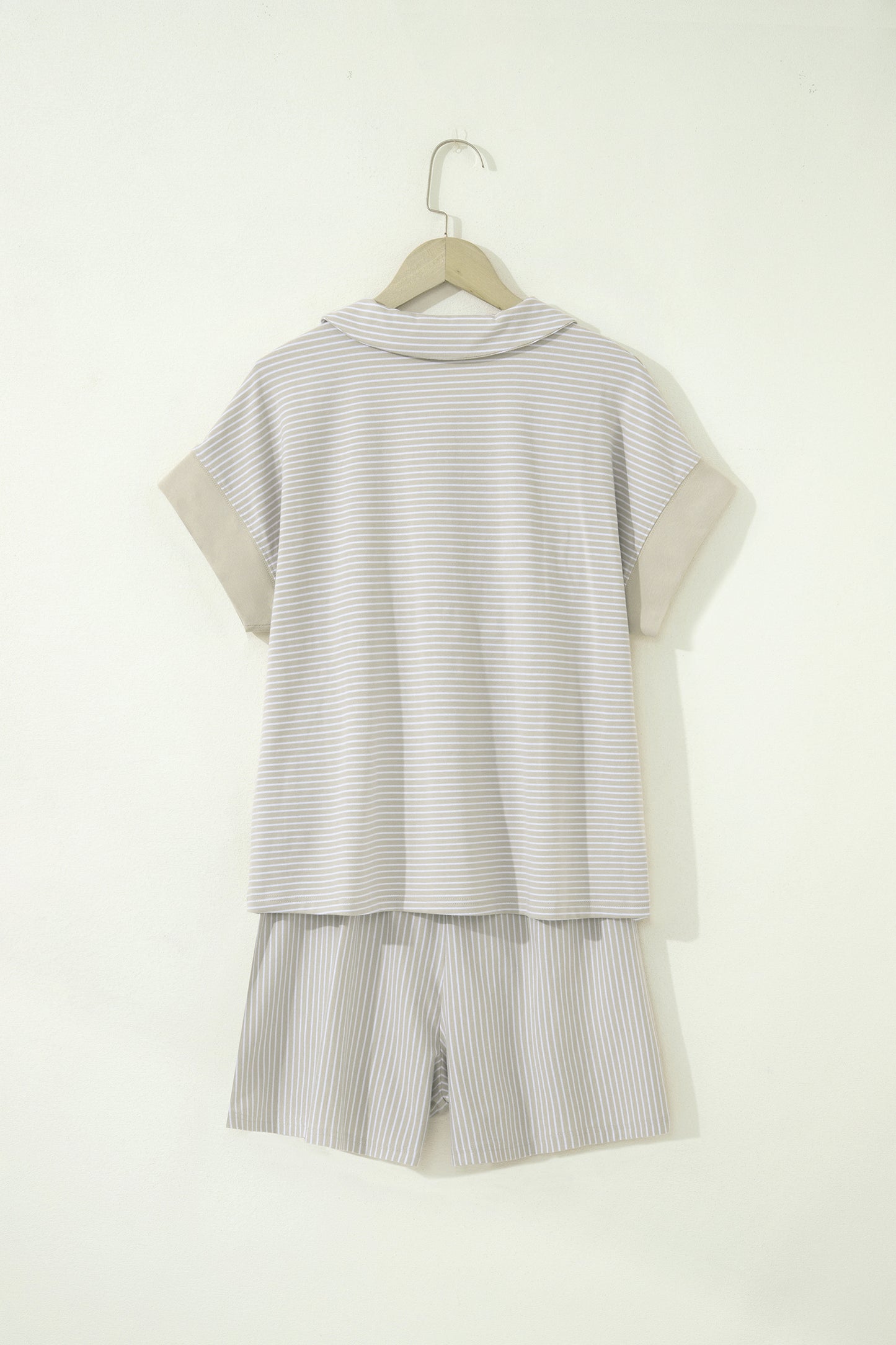 Striped Polo Shirt & Shorts Set Women S–2XL