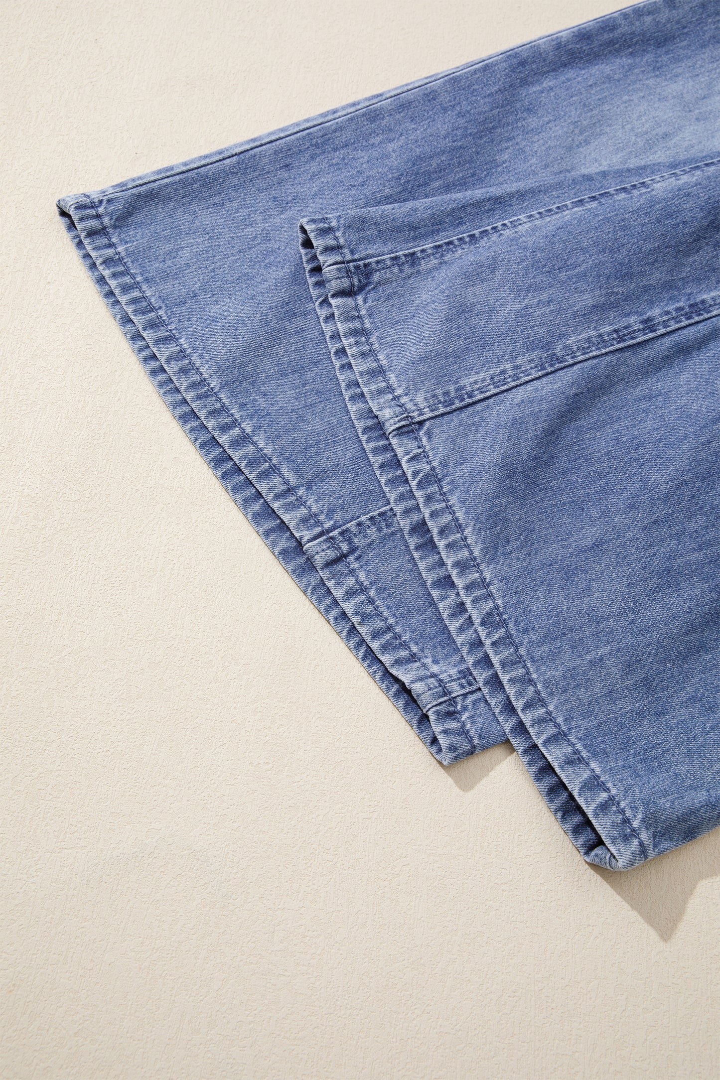 High-Rise Pleated Wide-Leg Cropped Denim Jeans | Dusk Blue