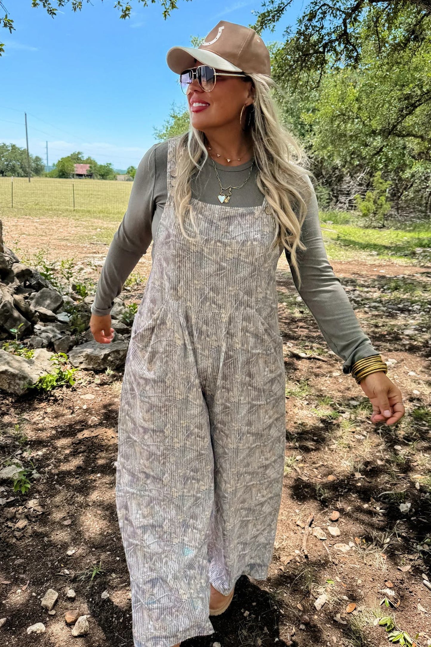 Womens Camo Ribbed Wide Leg Jumpsuit S to XL