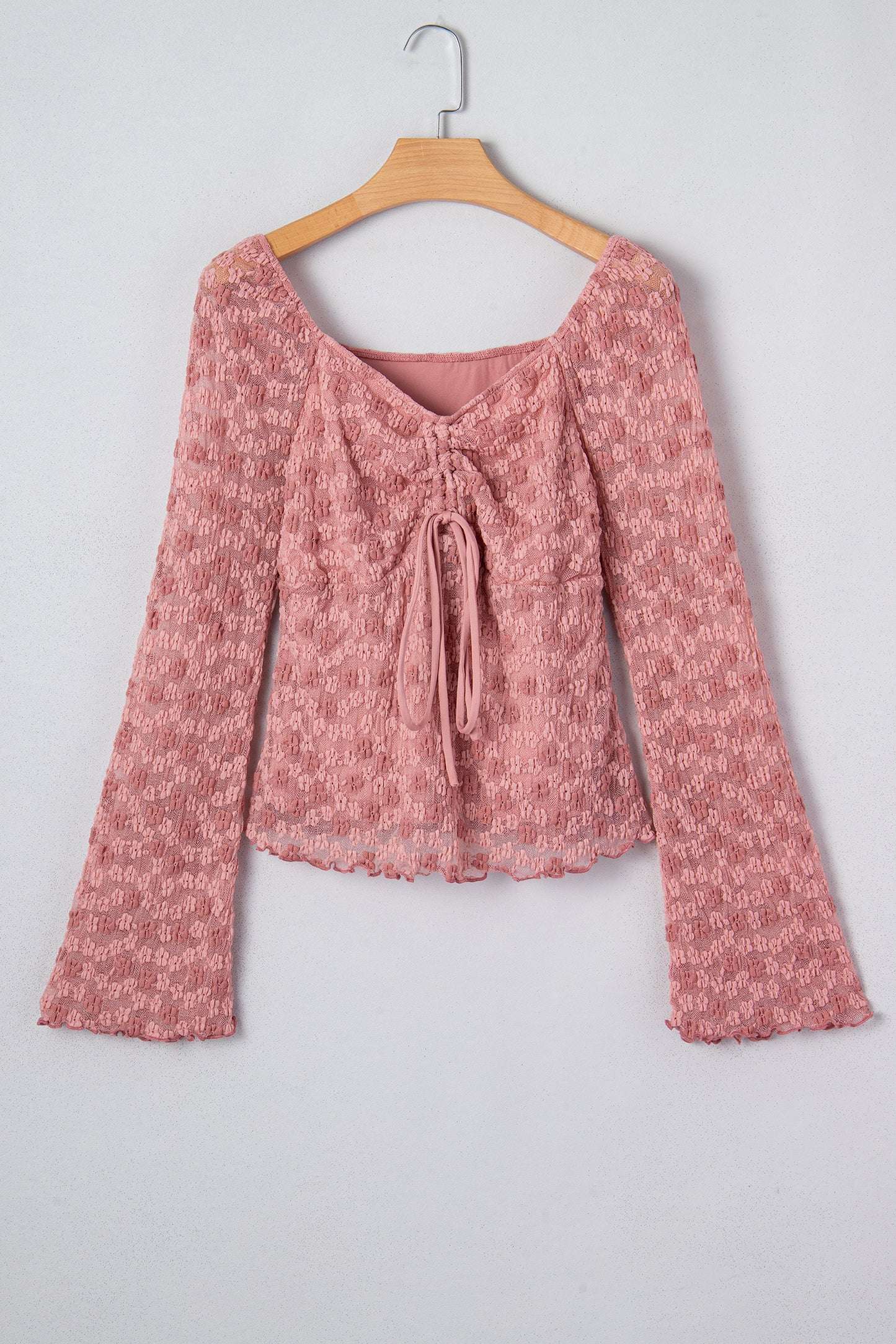Floral Lace Square Neck Blouse Women S–XL – Rose