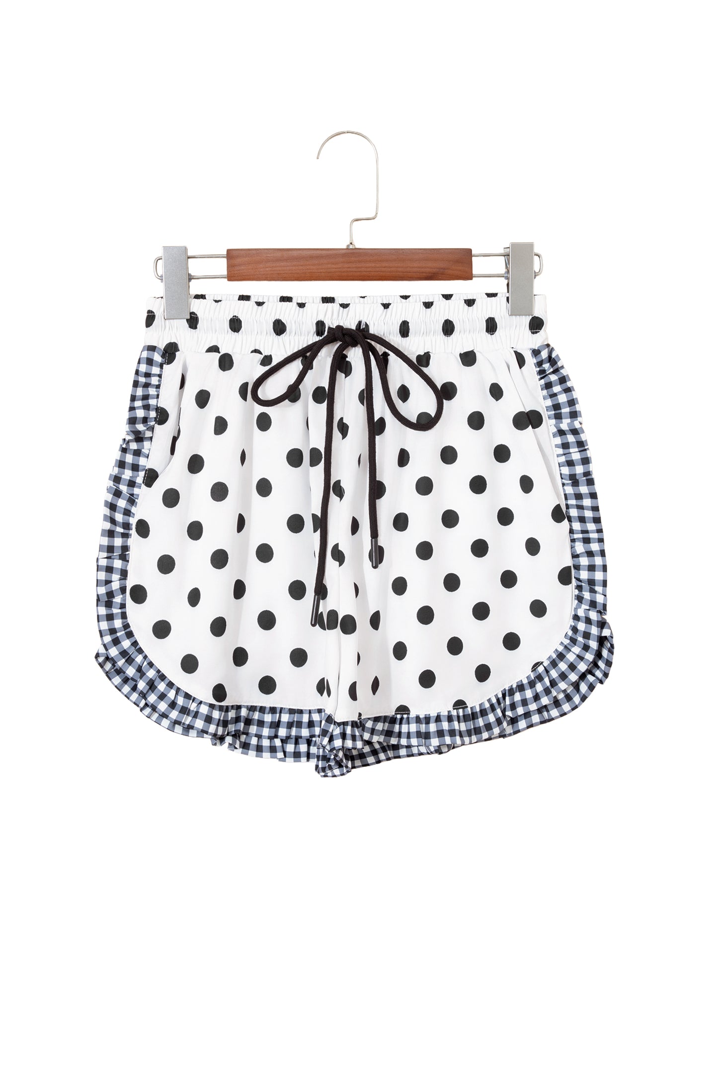 Ruffle Trim Shorts Women Polka Dot Stripe Leopard S–XL