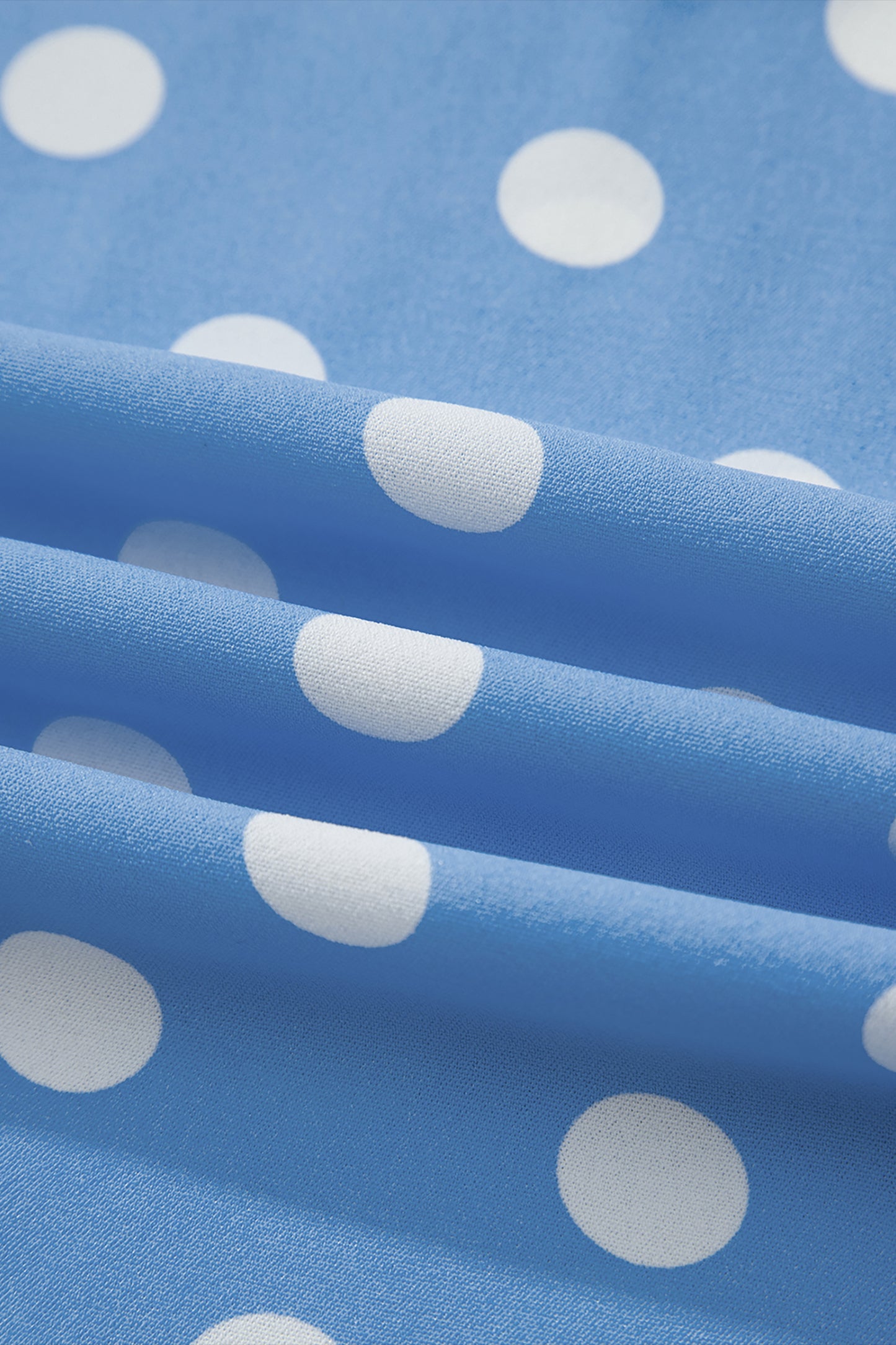 Polka Dot Cropped Pants Women Light Blue White S–XL
