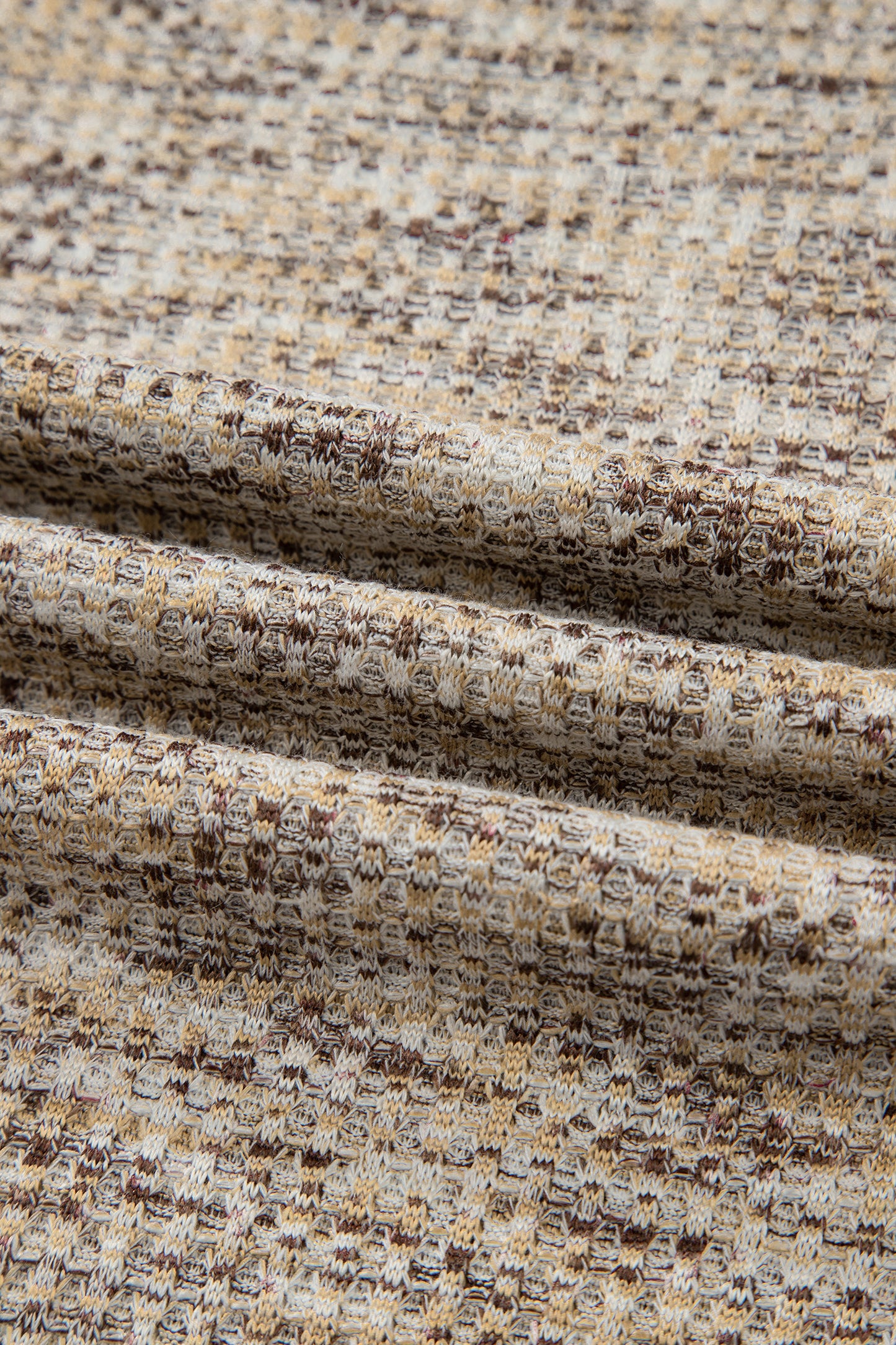 Khaki Heather Textured Ruffle Sleeve Top & Drawstring Shorts Set