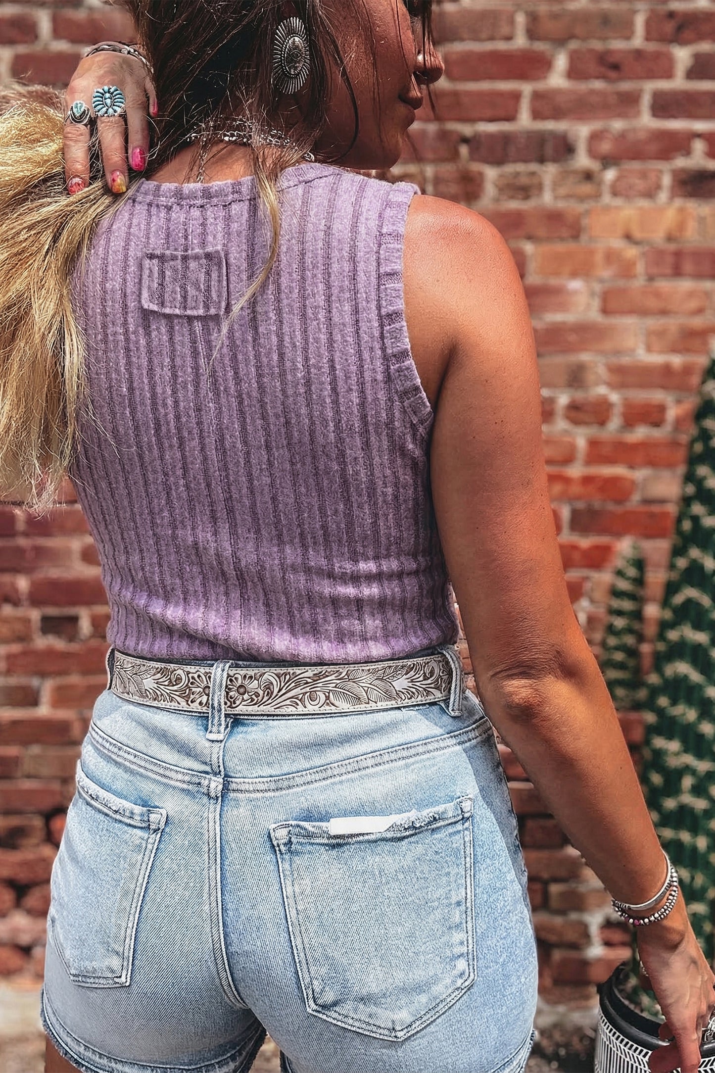 Ribbed Mineral Wash Tank Top Women S–XL