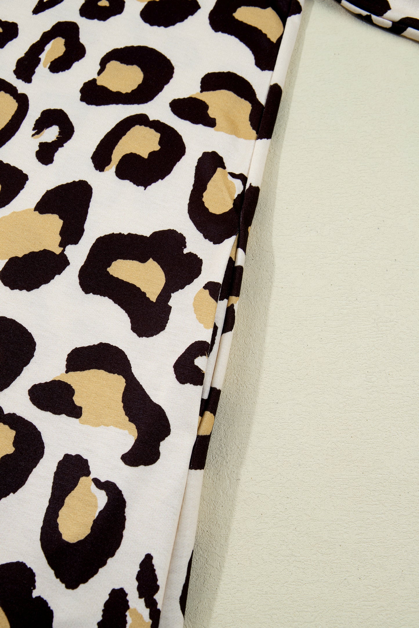 Leopard Print Long Sleeve Shift Dress with Pockets in Khaki