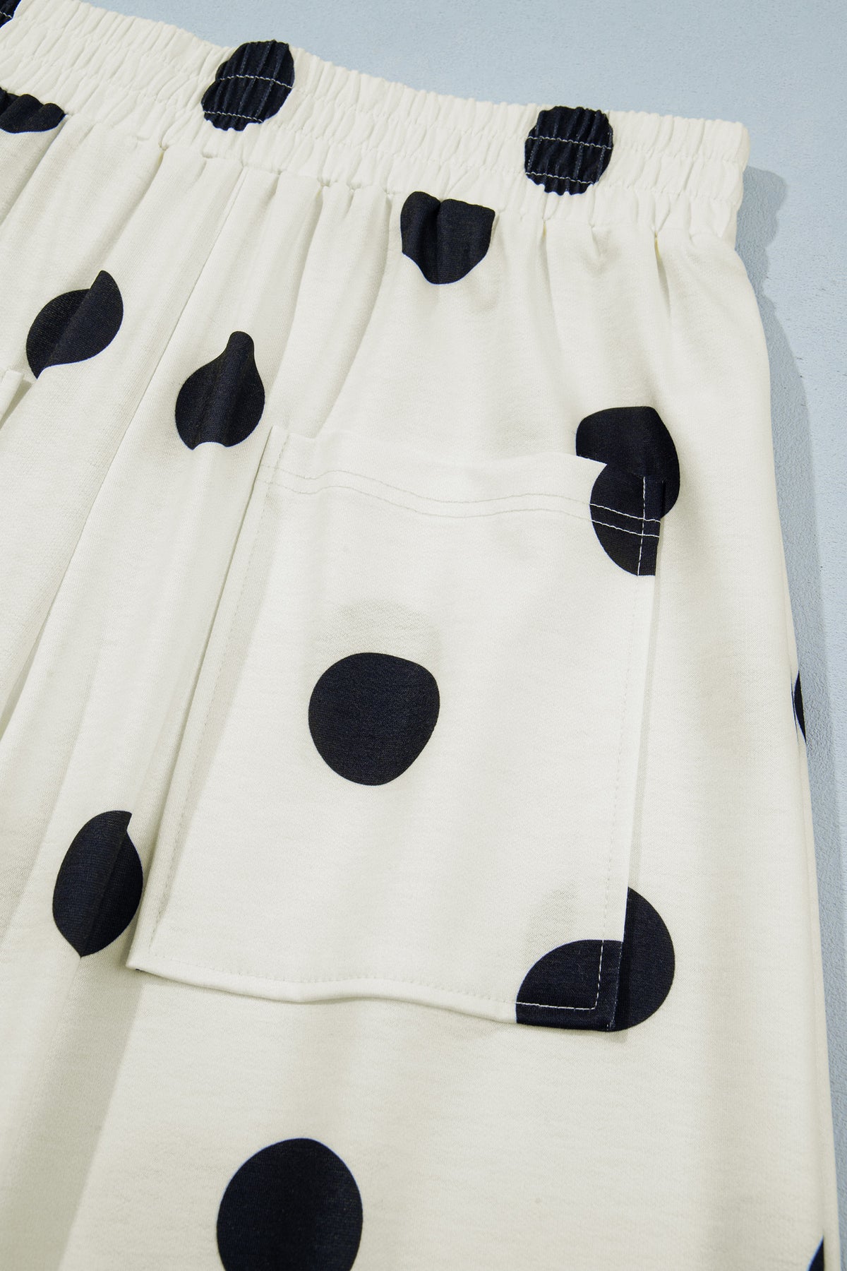 Women's Polka Dot Wide Leg Elastic Waist Pants S to XL