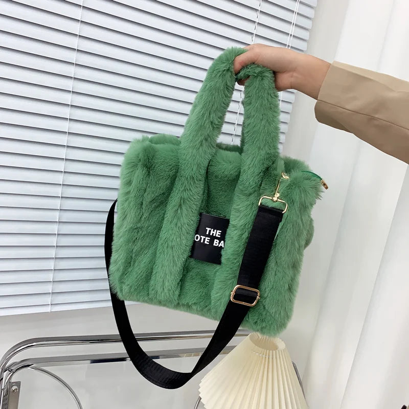 Designer Faux Fur Luxury Plush Shoulder /Cross-body Bag