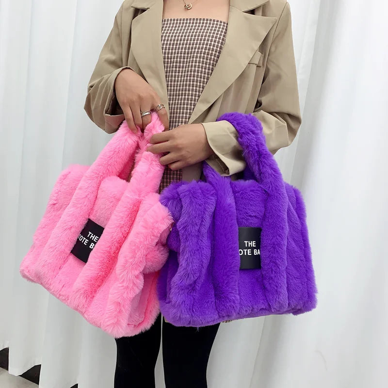 Designer Faux Fur Luxury Plush Shoulder /Cross-body Bag