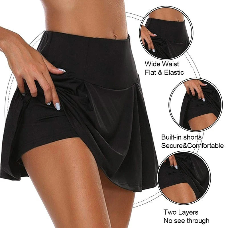 Women Sport Shorts /Skirt Breathable Casual Fitness Quick Drying Running Active Athletic Yoga Fitness Skort.   Sizes: S-3x