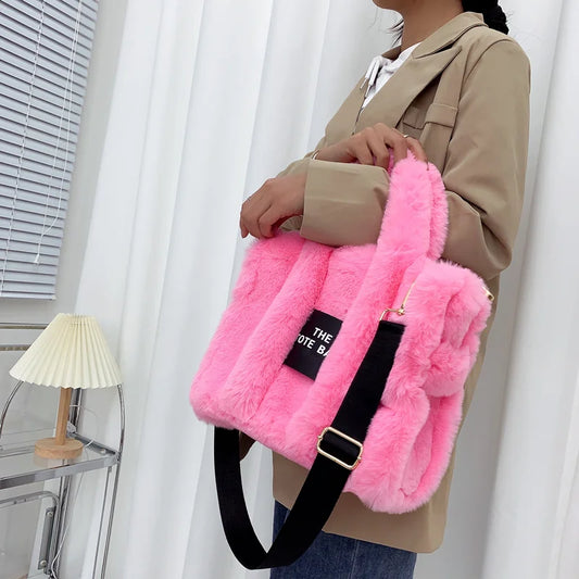 Designer Faux Fur Luxury Plush Shoulder /Cross-body Bag