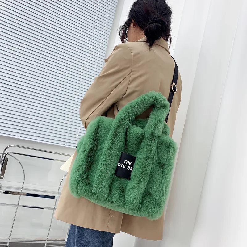 Designer Faux Fur Luxury Plush Shoulder /Cross-body Bag