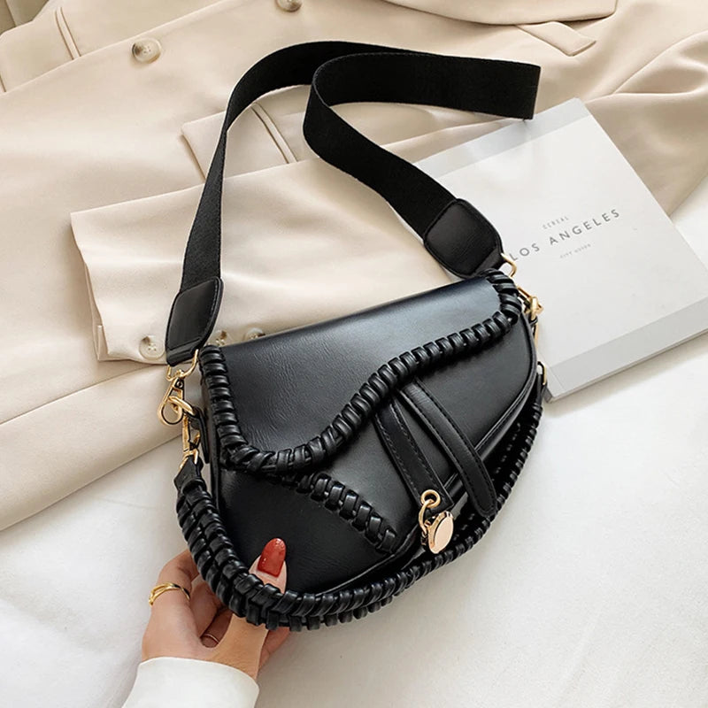 Fashion Saddle Women's Bag One Shoulder Handle Bag