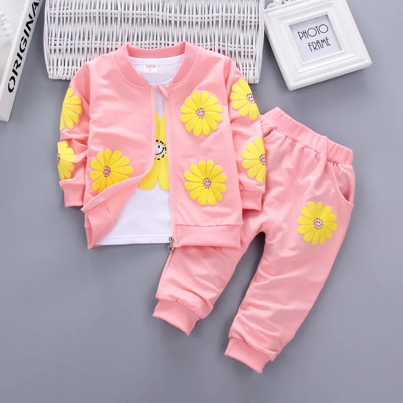 Baby Girls Clothing Set Winter Fashion Suit Cotton Tracksuit  1 2 3 4 Years