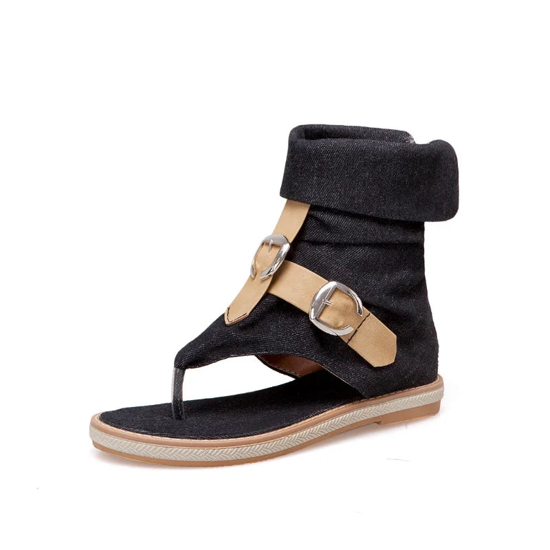 High Top Flip Flop Sandals Custom Denim Roman Gladiator Summer sandals