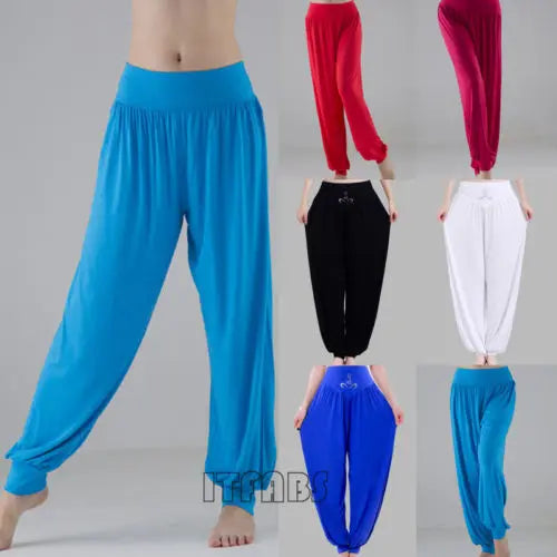 Women High Waist Athletic Harem Pant Baggy Bloom Pants Lantern Stretch Casual Comfy Pant .  M-3X