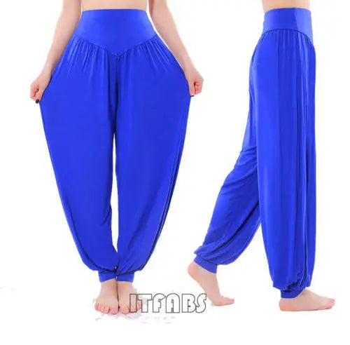 Women High Waist Athletic Harem Pant Baggy Bloom Pants Lantern Stretch Casual Comfy Pant .  M-3X