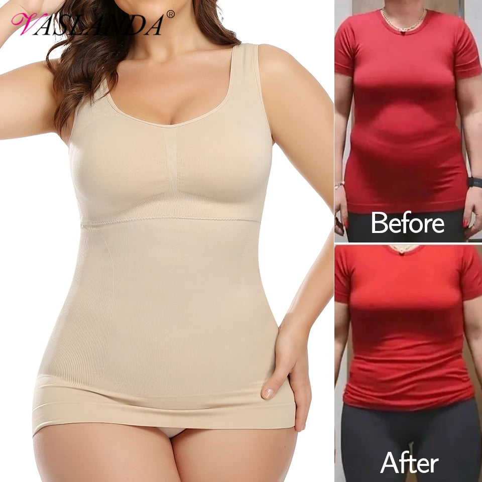 Shapewear Quality Women Tummy Control Built-in Bra Shaping Tank Slimming Body Compression Underwear