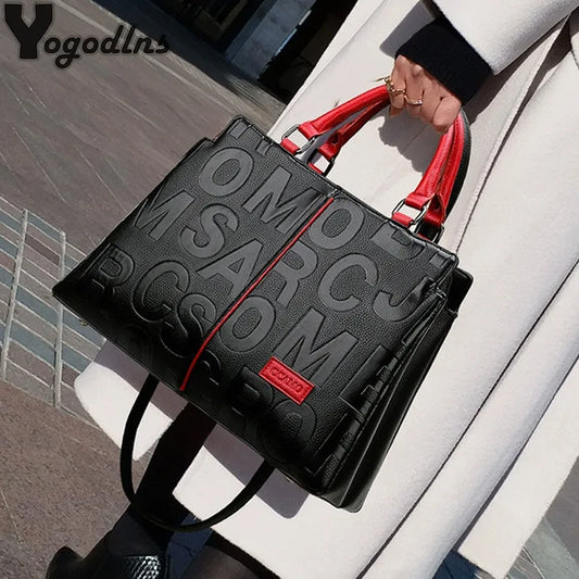 PU Leather Casual Cross-body Bag for Women Luxury Designer Tote Handbag Large Capacity Shoulder Bag