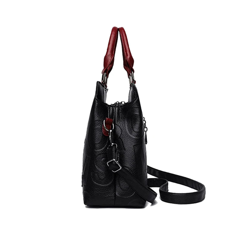 PU Leather Casual Cross-body Bag for Women Luxury Designer Tote Handbag Large Capacity Shoulder Bag