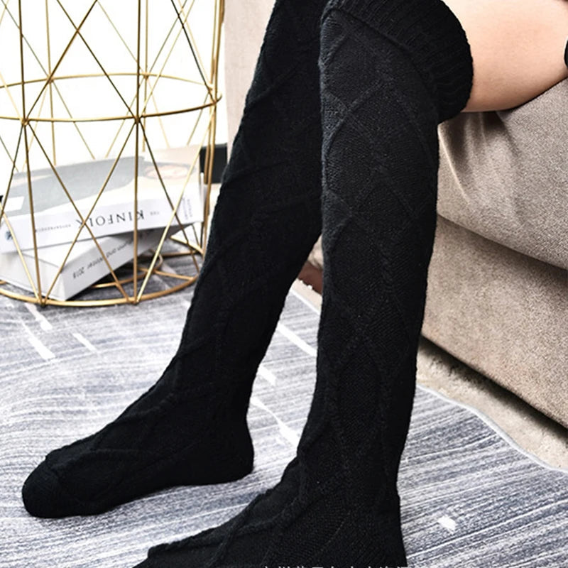 Thick Woolen Socks with Bow Knots - Winter Stockings for Women