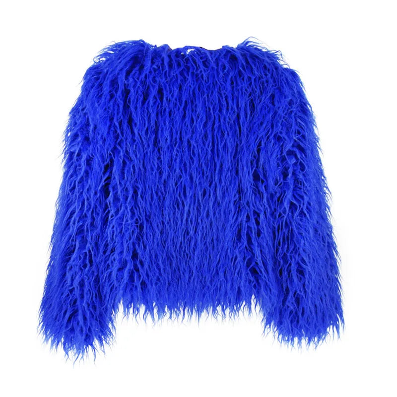 Women Autumn Winter Top Fashion Faux Fur Coat Elegant Thick Warm Jackets for Women.  S-3x