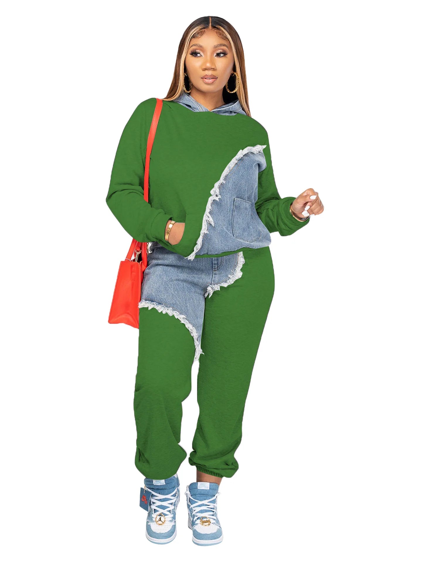 Women's Two Piece Tracksuit Hooded Sweatshirts Pocket Jogger Pants Suit Loose Fit.  Sz: S-3X