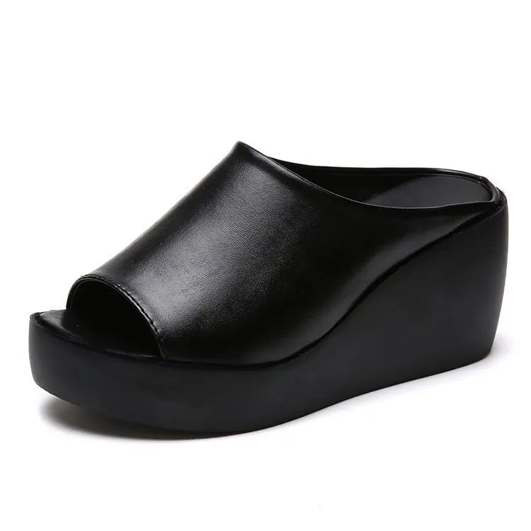 Woman Summer Wedges Peep Toe Casual Slides