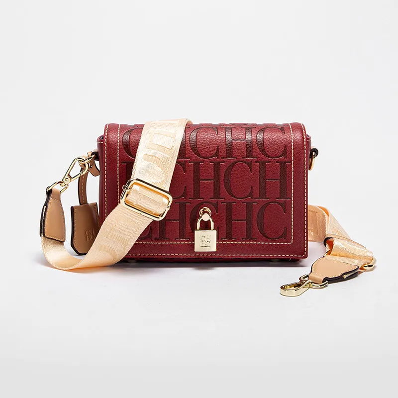 CH Luxury Fashion Design New Solid Colour Printed Bag Metal Accessories Buckle.