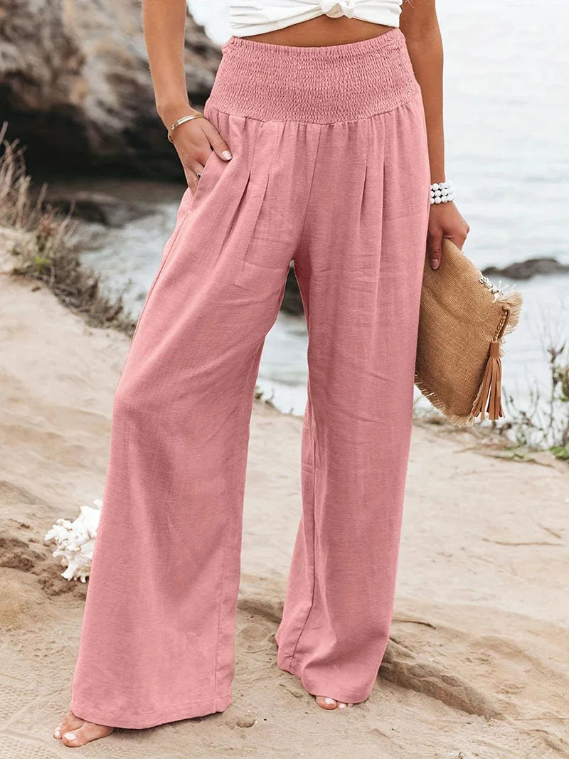 Women's Casual Pants, Casual Style, Comfortable Mid Waist Long Pants.  S-2X