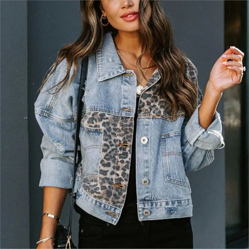 Women's Quality Denim Jacket Casual Long Sleeve Lapel Button Down Chest Pocket Slim Jean Jacket.  S-3X