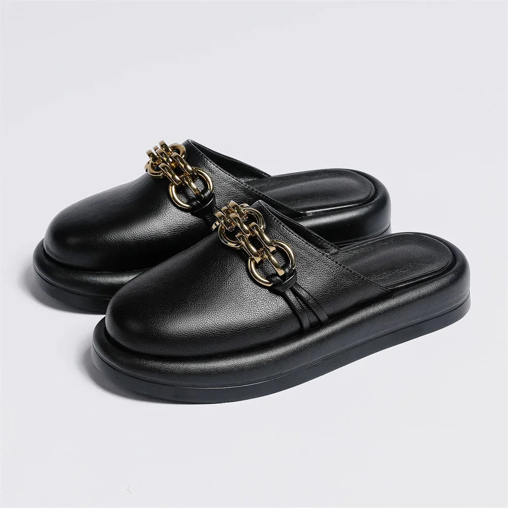2025 Summer Mules New Fashion Ladies Closed Toe Slip On Comfy Shoe.